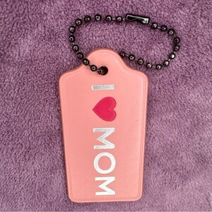 Coach Pink 'I Love Mom' Purse Hang Tag or Luggage Tag